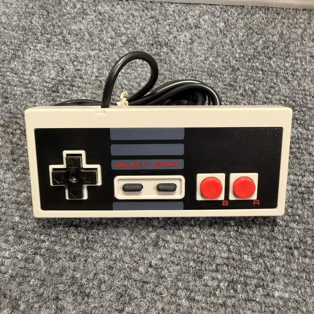 Wired Controller For Nintendo NES Gray Console Gamepad Rectangular Retro Pad